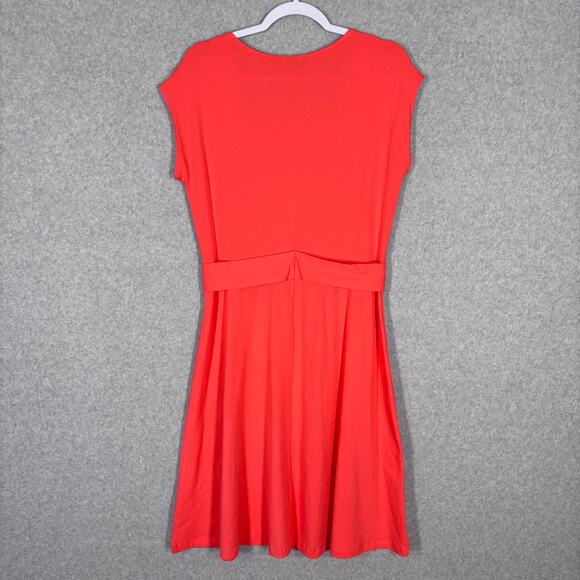 Lands End Dress Medium Knee Jersey Flowy Cotton Stretch Career Church Easter - Picture 8 of 10
